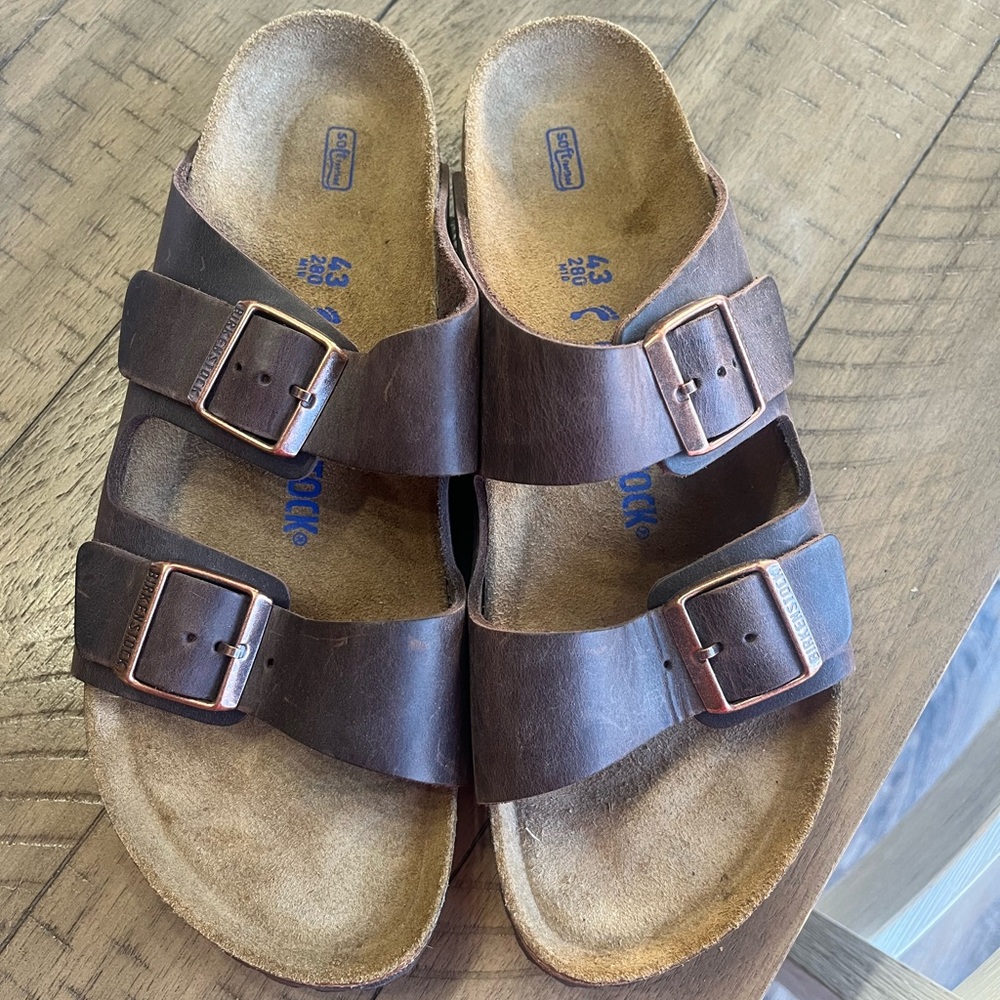 Birkenstock Brown Two-Strap Buckle Sandals